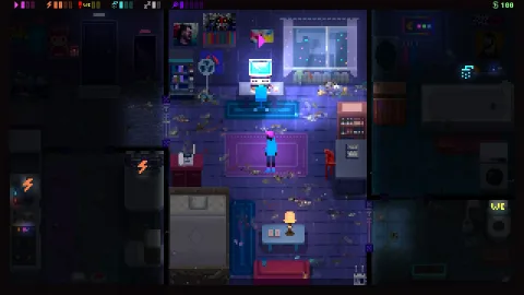 The apartment at night