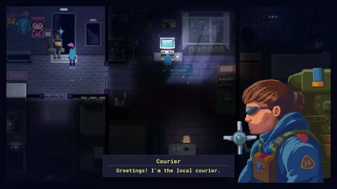 The courier at the door